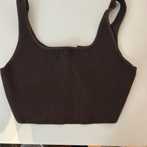 Aritzia Babaton Sculpt Knit Squareneck Cropped Tank Large